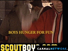 Two young twink scouts Austin Young and Jack Andram fucks each other bareback inside