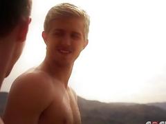 Sexy boyfriends partake in butt sex after a hike