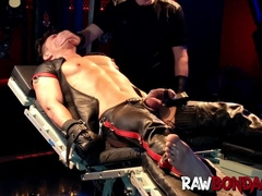 Intense foot play domination and cock pump gay Devin Franco bondage