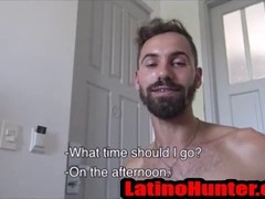Watch hairy Latino take big cock bareback