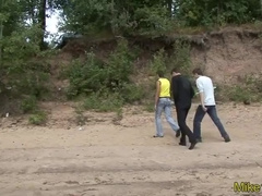 Russian Twinks Alex, Efim And Pavel Are Fucking Outdoor