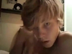 Blonde Twink Strokes on Webcam