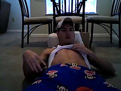 Guy Lying On The Floor & Wanking