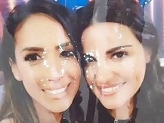 Facial drenched Cynthia and Maite Tribute Cum