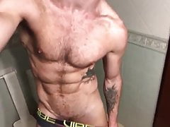 bathroom posing
