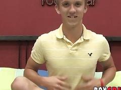 Horny twink fucks his ass with dildo in solo masturbation