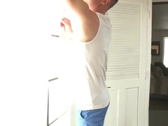 Gagged slave doggystyled by muscular maledom