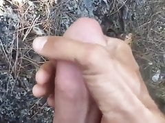 Huge Kurdish cock unloads outside