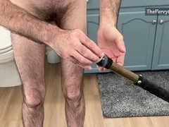 Circumcised, pre cum dripping, gay hairy balls
