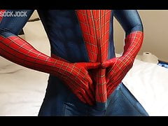 Hung Horny Spiderman Shoots Massive Web