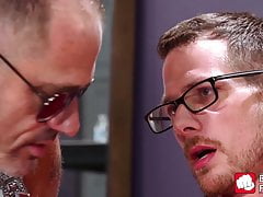 Mature gay helps his lover to cum by fisting and sucking him