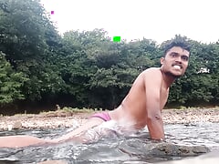 Indian bigcock man jordiweek River advanture Nude bathing and enjoying outdoor