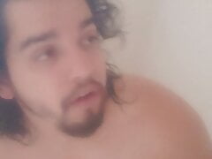 Straight guy saggy balls in shower
