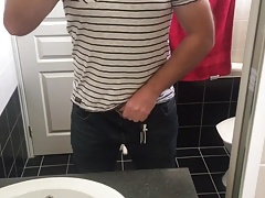 Daddy secretly masturbating in the bathroom