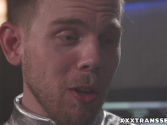 Sexy shemale Kasey Kei is ass rimmed and fucked by Steve Rickz