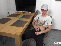 Immense teenie furry weenie from slender adorable masturbating fellow Kostas Odet