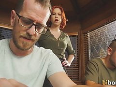 Bisexual dudes in 3some fuck babe