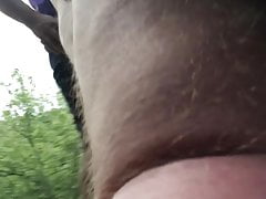 Big guy fucked outdoors