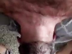 REVERSE THROATFUCK Of Bald Hairy Daddy-CHOKING-HJ FACIAL-CIM