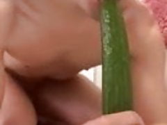 Readytoplay... kik Webcam Slut Uses Cucumber as Dildo