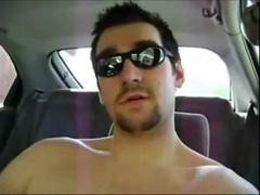 Super-Naughty Spoken Stud Strokes Off Blows A Load in Truck