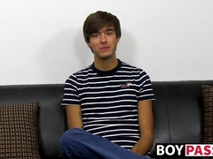 Fresh homo Jayson Steel interviewed before jacking off