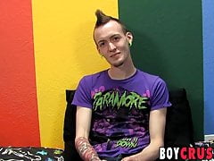 Punk rocker Chris Jett playing with his butt and cock