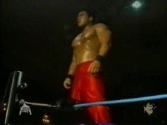 Wrestling muscle jobber Sakoda gets worked hard by rough heel