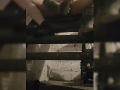 Naked Janitor cum on work boots