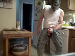 Horny mature lady enjoys anal toy play