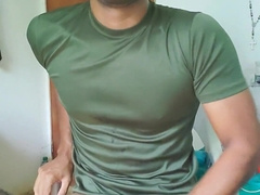 Latinburritohot7's steamy solo session: Latin with a big dick, handjob and a hot facial