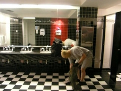 Thief switches into entirely greased love glove gear in public washroom