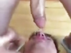 Sucking beefy cock