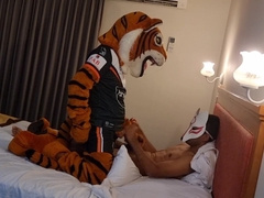 Tiger Mascot face pummels Fox