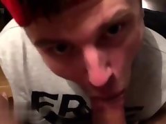 Russian lad sucking off cock
