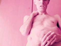 British lad Freddie Sunfields strips down in pink for a steamy solo show