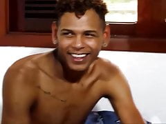 Blond boy get two black cocks bareback