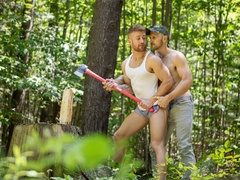 Boyfriend gives him plenty of dick to play with during camping trip