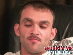 Hairy amateur jerks off after an interview and orgasms solo