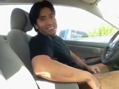Fun Guy Stroking In Parking lot