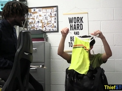 Hefty black cocked security guard spreading 2 twunks booties sans a condom