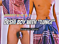 Bengali boy in Lungi and Collecting A Huge White Sauce