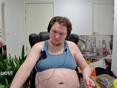 Effeminate twink in sexy underwear masturbates on gay cam with uncut cock