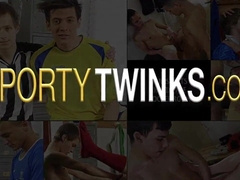 Jock gets gloppy jizm during hand job