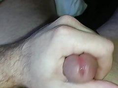 Masturbates into hand