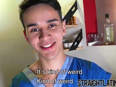 Straight latino twink paid to bareback and facial POV