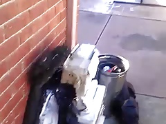 Cumming in his yard