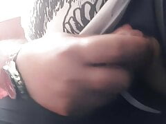 Wank in bus cum