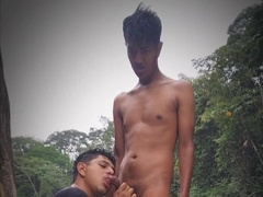 Indian teenie pulverizing in the sea with her colleague