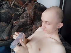 My first dildo experience, trying to suck it like a pro